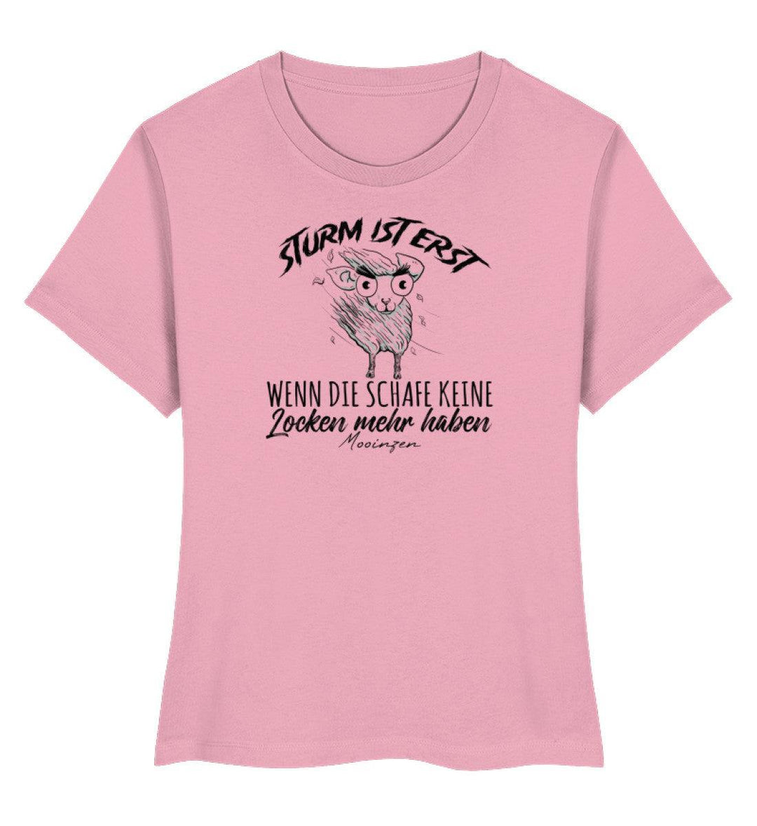 Sturm ist erst wenn die Schafe keine Locken mehr haben · Damen Premium Bio T-Shirt 2.0-Damen Premium Bio T-Shirt 2.0-Cotton Pink-XS-Mooinzen