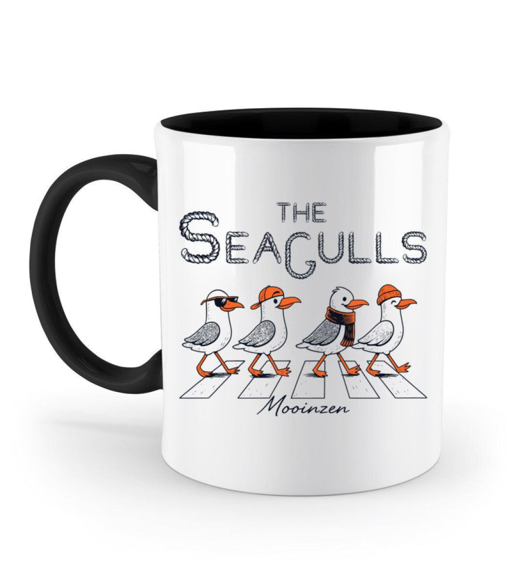 The Seagulls · Keramiktasse Zweifarbig-Keramik Tasse Zweifarbig-Black-330ml-Mooinzen