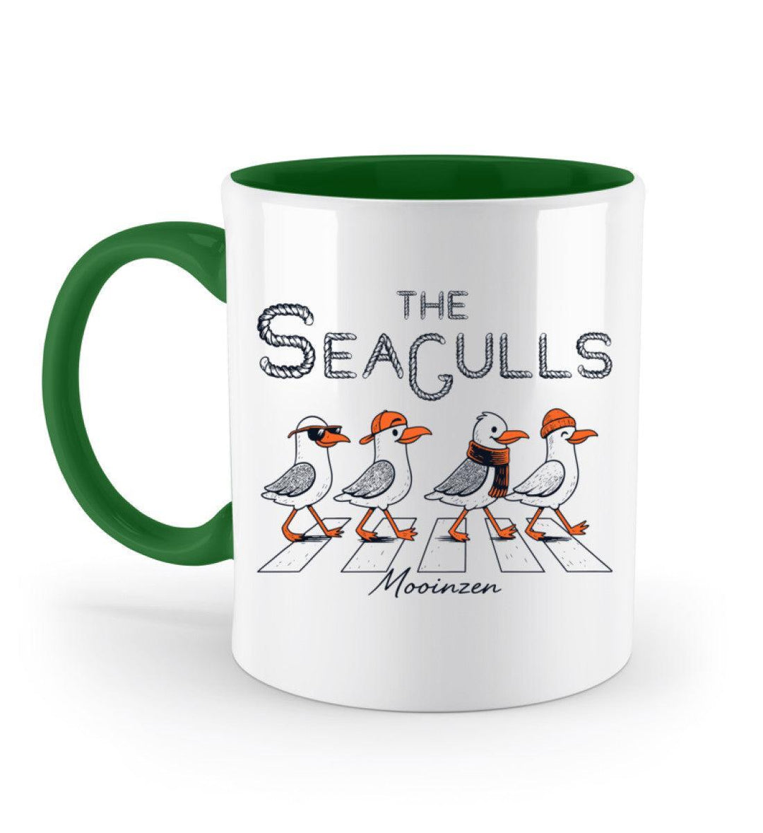 The Seagulls · Keramiktasse Zweifarbig-Keramik Tasse Zweifarbig-Irish Green-330ml-Mooinzen