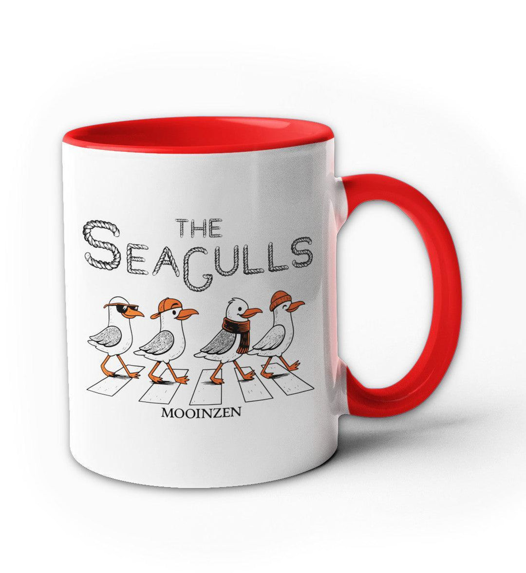 The Seagulls · Keramiktasse Zweifarbig-Keramik Tasse Zweifarbig-rot-330ml-Mooinzen