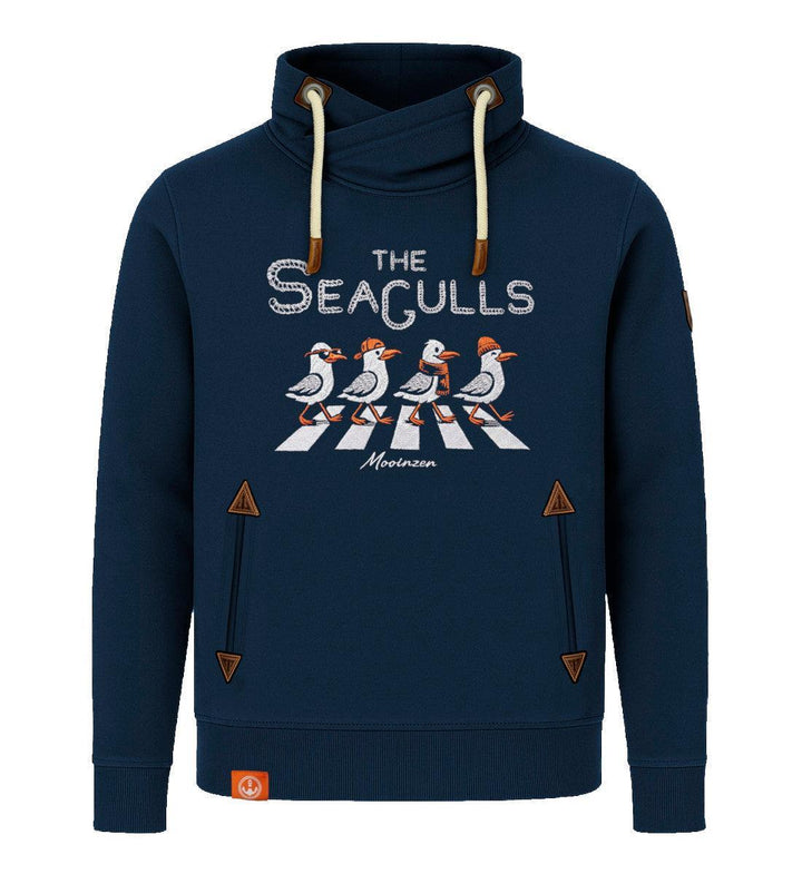 The Seagulls · Unisex Bio Schalkragen Sweatshirt (ohne Kapuze)-Unisex Bio Schalkragen Sweatshirt-dress-blue-S-Mooinzen
