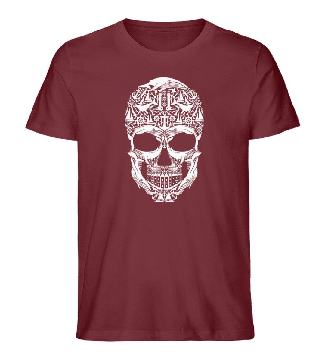 Totenkopf Symbole · Herren Premium Bio T-Shirt-Herren Premium Bio T-Shirt-Burgundy-S-Mooinzen