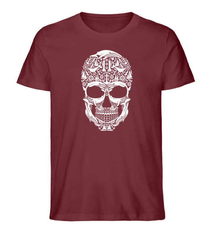 Totenkopf Symbole · Herren Premium Bio T-Shirt-Herren Premium Bio T-Shirt-Burgundy-S-Mooinzen