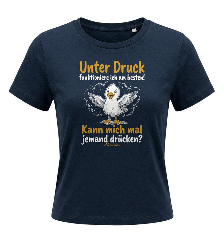 Unter druck funktioniere ich am besten · Damen Premium Bio T-Shirt 2.0-Damen Premium Bio T-Shirt 2.0-French Navy-XS-Mooinzen