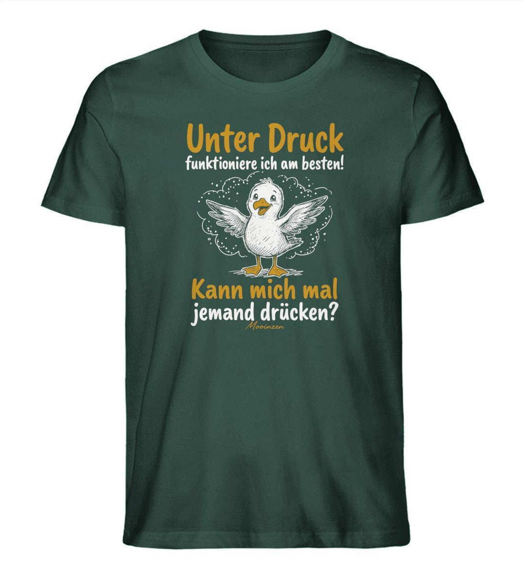 Unter druck funktioniere ich am besten · Herren Premium Bio T-Shirt-Herren Premium Bio T-Shirt-Glazed Green-XS-Mooinzen