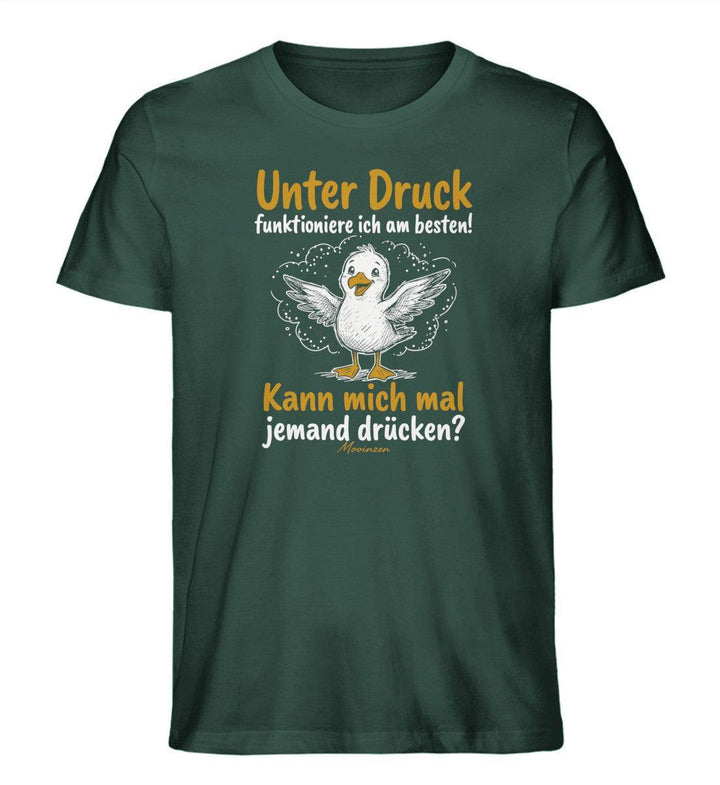 Unter druck funktioniere ich am besten · Herren Premium Bio T-Shirt-Herren Premium Bio T-Shirt-Glazed Green-XS-Mooinzen