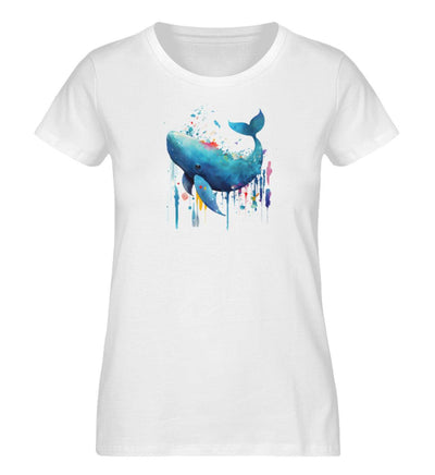 Wal Abstrakt · Damen Premium Bio T-Shirt-Damen Premium Bio T-Shirt-White-S-Mooinzen