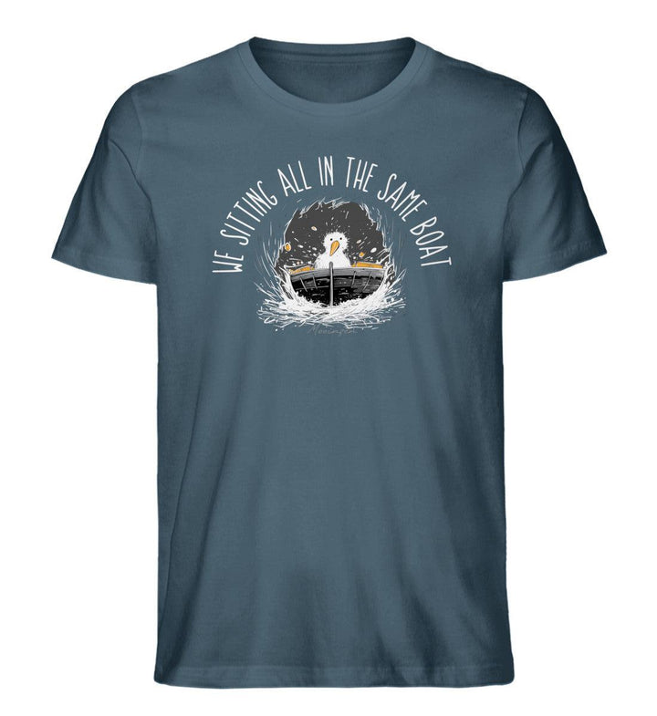 We sitting all in the same boat · Herren Premium Bio T-Shirt-Herren Premium Bio T-Shirt-Stargazer-XS-Mooinzen