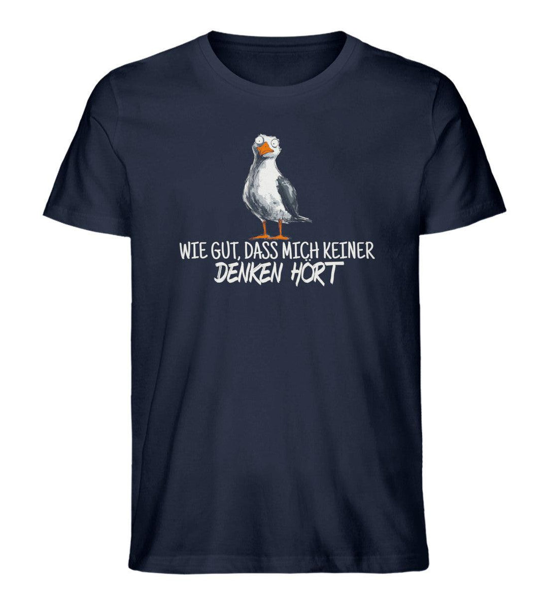 Wie gut, dass mich keiner denken hört · Herren Premium Bio T-Shirt-Herren Premium Bio T-Shirt-French Navy-XS-Mooinzen