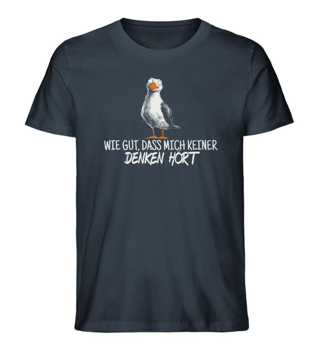 Wie gut, dass mich keiner denken hört · Herren Premium Bio T-Shirt-Herren Premium Bio T-Shirt-India Ink Grey-XS-Mooinzen