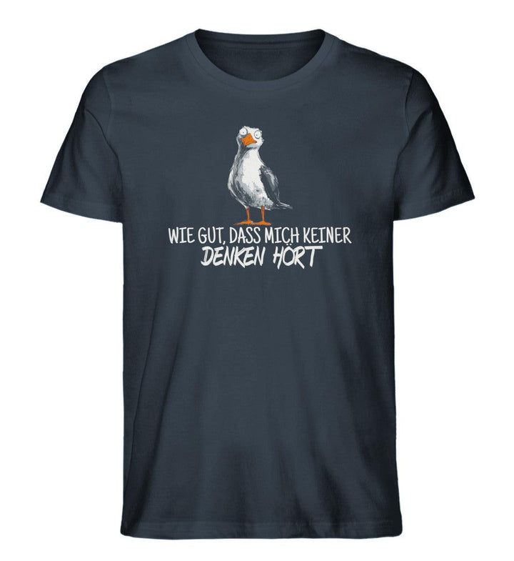 Wie gut, dass mich keiner denken hört · Herren Premium Bio T-Shirt-Herren Premium Bio T-Shirt-India Ink Grey-XS-Mooinzen