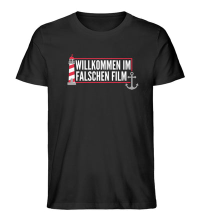 Willkommen im falschen Film · Herren Premium Bio T-Shirt-Herren Premium Bio T-Shirt-Black-XS-Mooinzen
