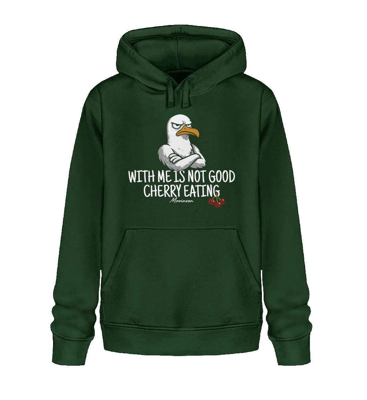 With me is not good cherry eating · Unisex Bio Hoodie-Unisex Bio Hoodie-Bottle Green-XS-Mooinzen