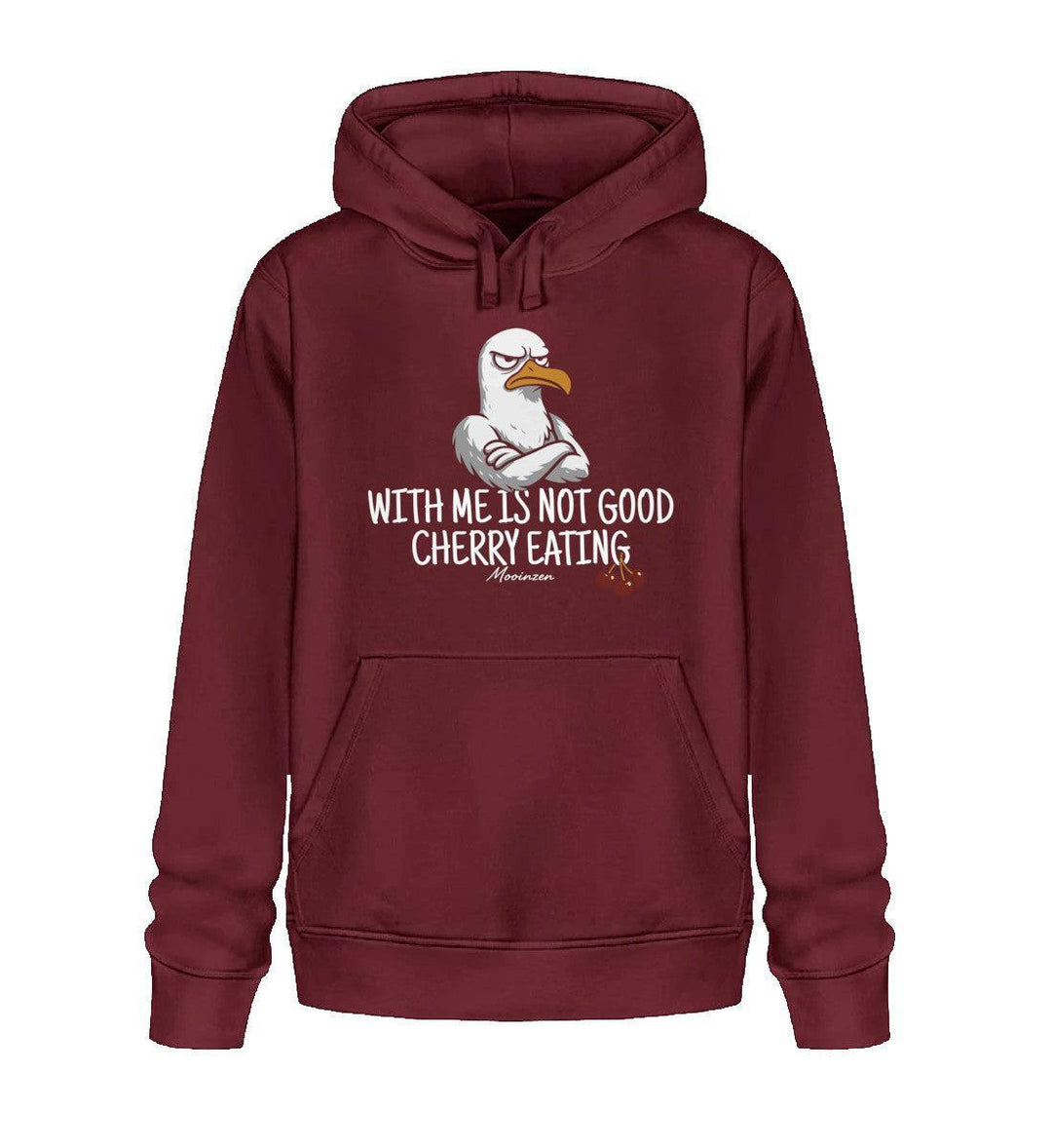 With me is not good cherry eating · Unisex Bio Hoodie-Unisex Bio Hoodie-Burgundy-XS-Mooinzen