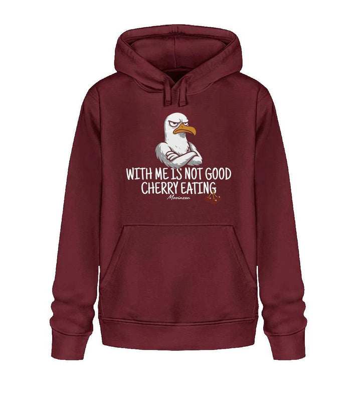 With me is not good cherry eating · Unisex Bio Hoodie-Unisex Bio Hoodie-Burgundy-XS-Mooinzen