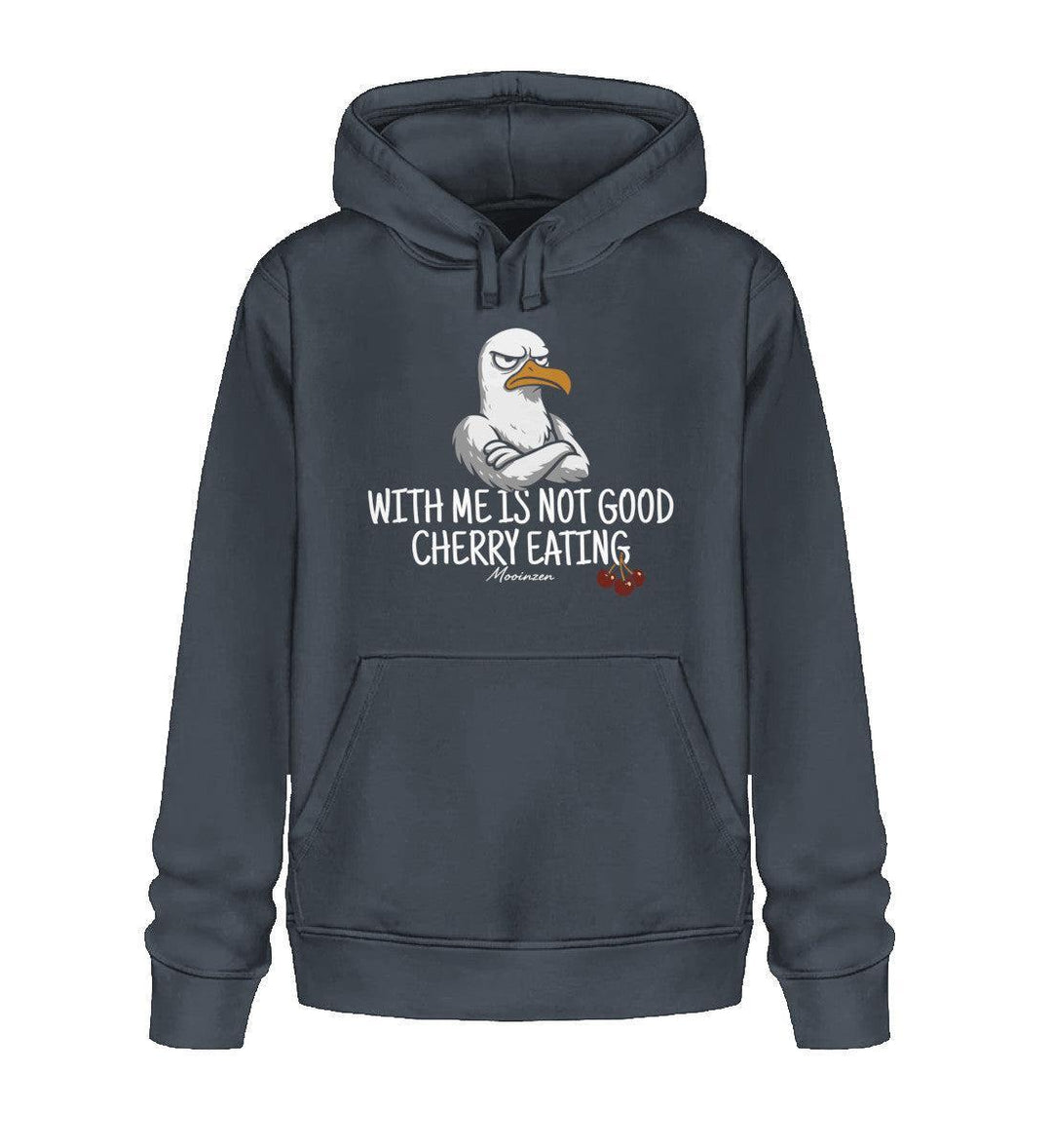 With me is not good cherry eating · Unisex Bio Hoodie-Unisex Bio Hoodie-India Ink Grey-XS-Mooinzen