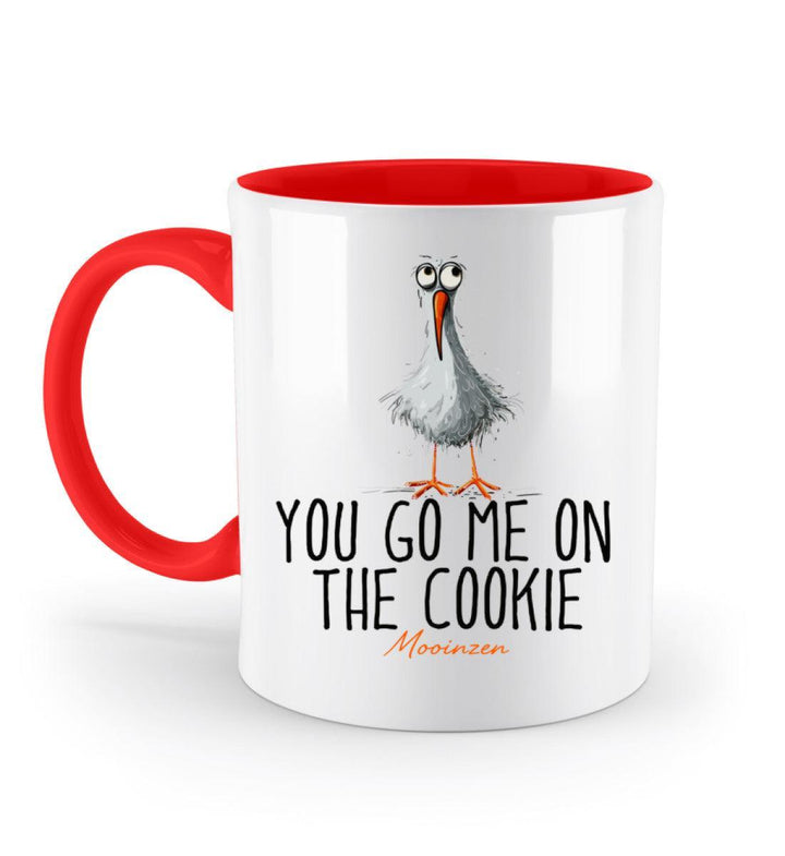 You go me on the cookie· Keramiktasse Zweifarbig-Keramik Tasse Zweifarbig-Rubin Red-330ml-Mooinzen