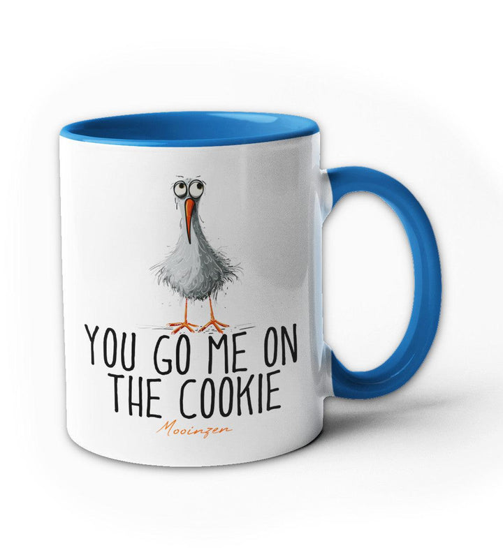 You go me on the cookie · Keramiktasse Zweifarbig-Keramik Tasse zweifarbig-blau-330ml-Mooinzen