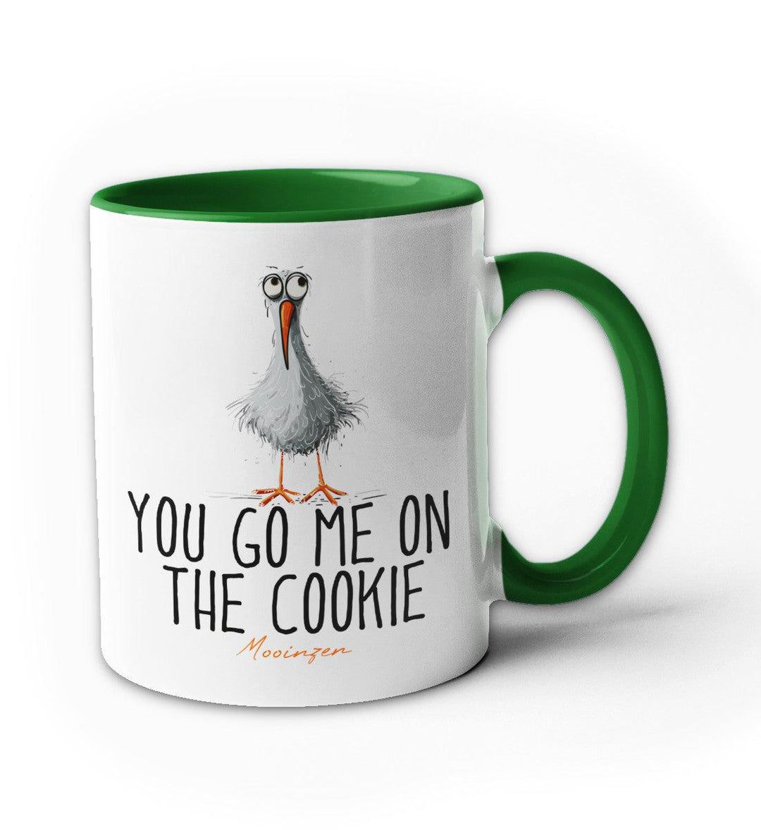 You go me on the cookie · Keramiktasse Zweifarbig-Keramik Tasse zweifarbig-gruen-330ml-Mooinzen