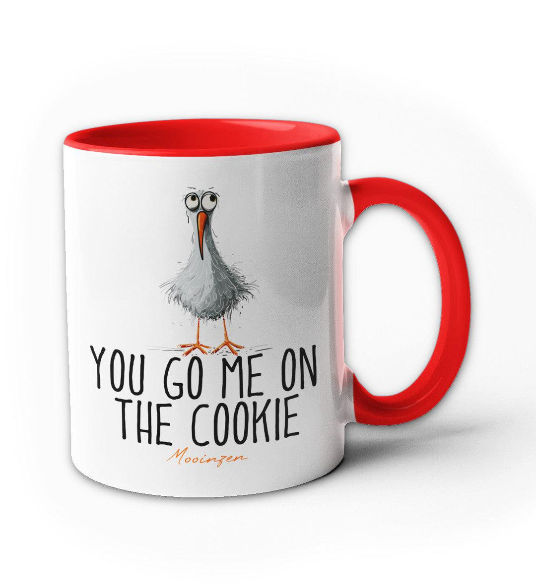 You go me on the cookie · Keramiktasse Zweifarbig-Keramik Tasse zweifarbig-rot-330ml-Mooinzen