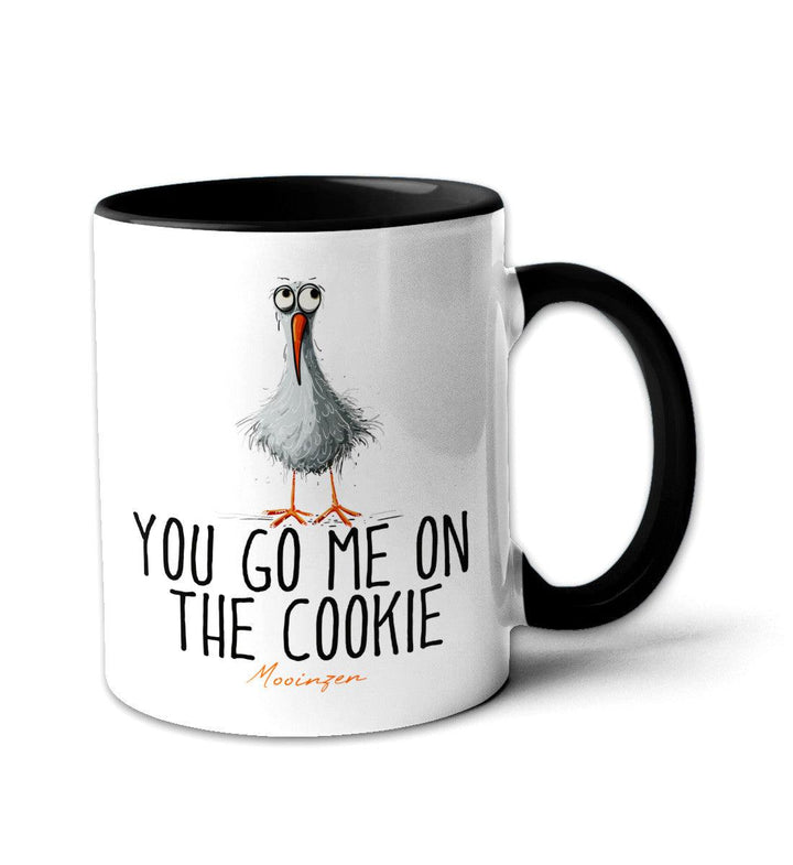 You go me on the cookie · Keramiktasse Zweifarbig-Keramik Tasse zweifarbig-schwarz-330ml-Mooinzen