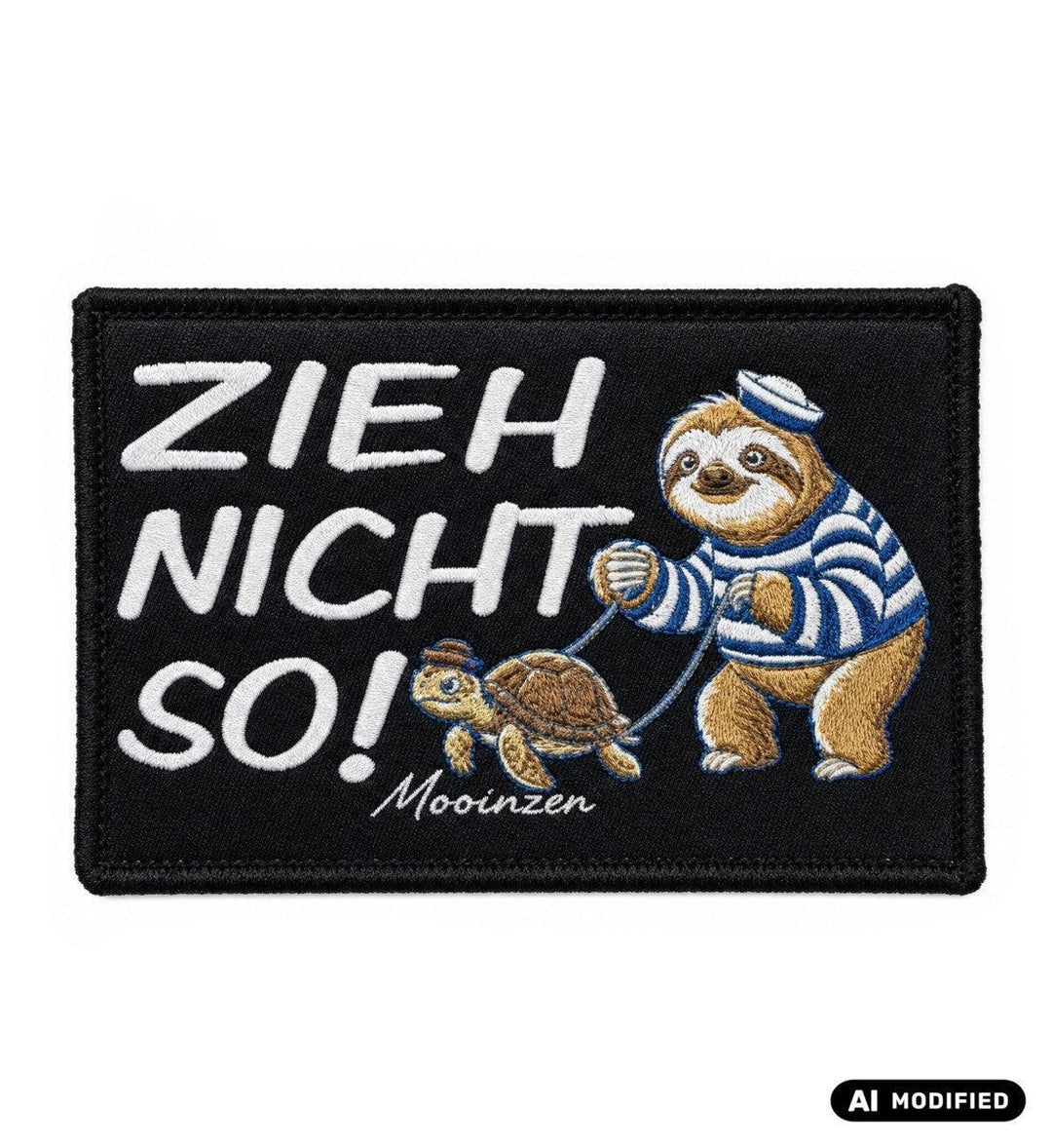 Zieh nicht so · Klettpatch V2-Klettwatt Patch-black-9x6-Mooinzen