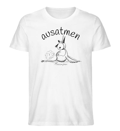 ausatmen · Herren Premium Bio T-Shirt-Herren Premium Bio T-Shirt-White-XS-Mooinzen