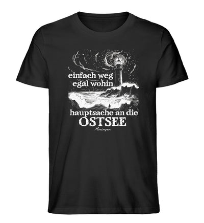 einfach weg egal wohin Ostsee · Herren Premium Bio T-Shirt-Herren Premium Bio T-Shirt-Black-XS-Mooinzen