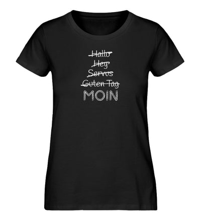 hallo hey servus moin · Damen Premium Bio T-Shirt-Damen Premium Bio T-Shirt-Black-S-Mooinzen