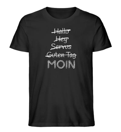 hallo hey servus moin · Herren Premium Bio T-Shirt-Herren Premium Bio T-Shirt-Black-XS-Mooinzen