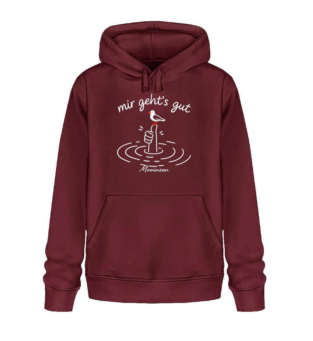 mir geht's gut · Unisex Bio Hoodie-Unisex Bio Hoodie-Burgundy-XS-Mooinzen