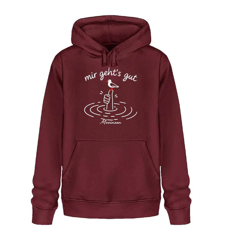 mir geht's gut · Unisex Bio Hoodie-Unisex Bio Hoodie-Burgundy-XS-Mooinzen