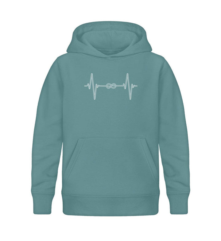 8er Knoten · Kinder Premium Bio Hoodie-Kinder Premium Bio Hoodie-Teal Monstera-12/14 (152/164)-Mooinzen