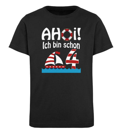 Ahoi ich bin schon 4 · Kinder Premium Bio T-Shirt-Kinder Premium Bio T-Shirt-Black-12/14 (152/164)-Mooinzen