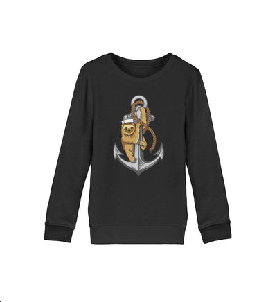 Anker Faultier · Kinder Premium Bio Sweatshirt-Kinder Premium Bio Sweatshirt-Black-12/14 (152/164)-Mooinzen
