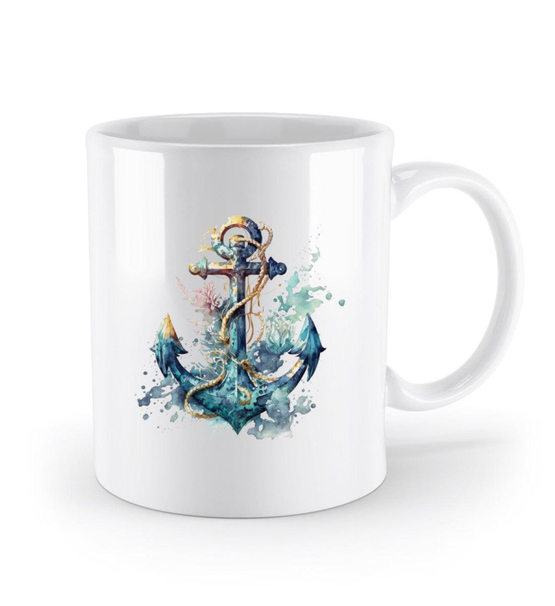 Anker Wasserfarben 1 · Keramik Tasse weiß-Keramik Tasse weiß-Mooinzen