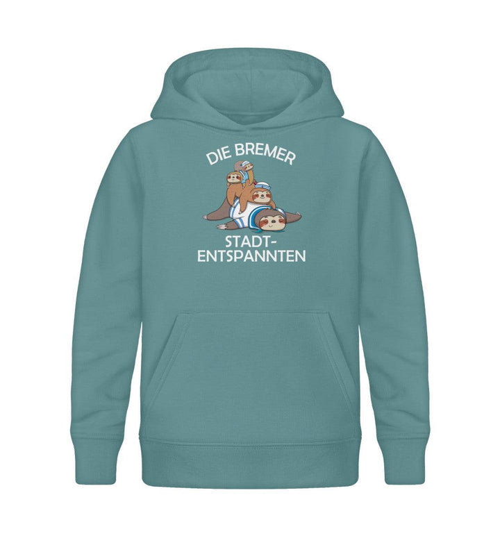 Bremer Stadtentspannten · Kinder Premium Bio Hoodie-Kinder Premium Bio Hoodie-Teal Monstera-12/14 (152/164)-Mooinzen