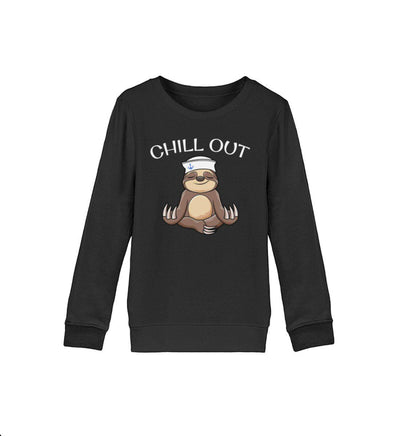 Chill out Faultier · Kinder Premium Bio Sweatshirt-Kinder Premium Bio Sweatshirt-Black-12/14 (152/164)-Mooinzen