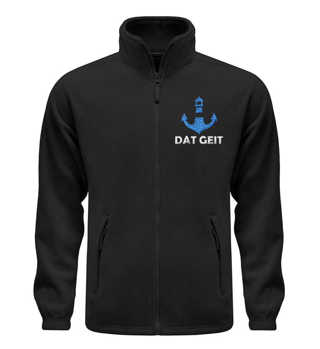 Dat geit · Fleece Jacke mit Stick-Fleece Jacke mit Stick-Black-S-Mooinzen