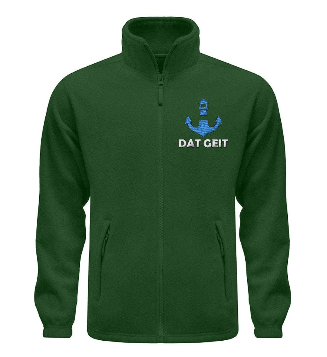 Dat geit · Fleece Jacke mit Stick-Fleece Jacke mit Stick-Dark Green-S-Mooinzen