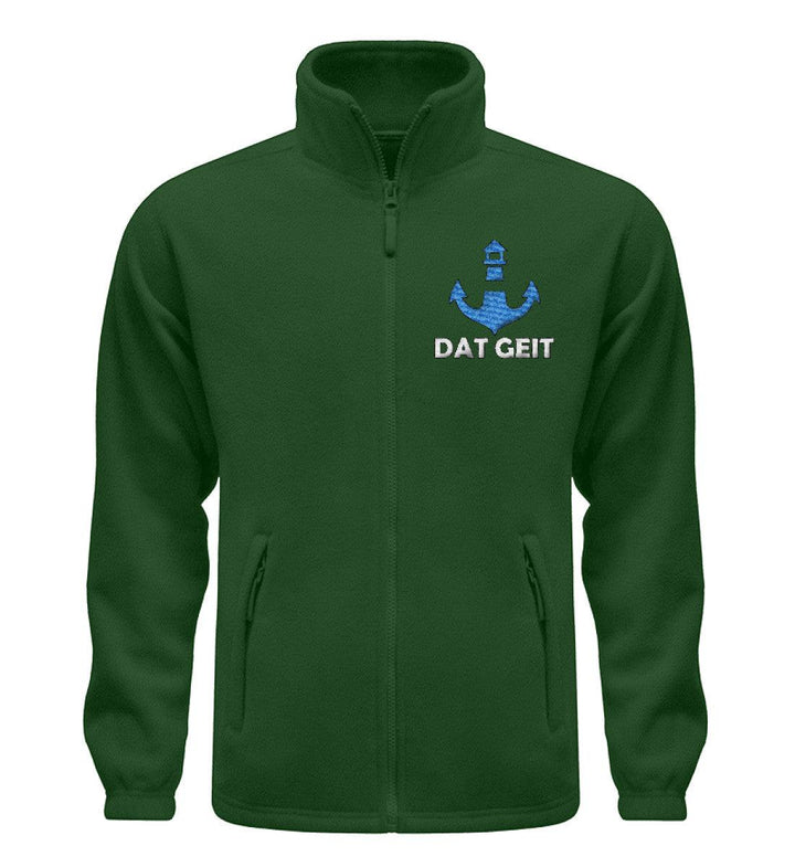 Dat geit · Fleece Jacke mit Stick-Fleece Jacke mit Stick-Dark Green-S-Mooinzen