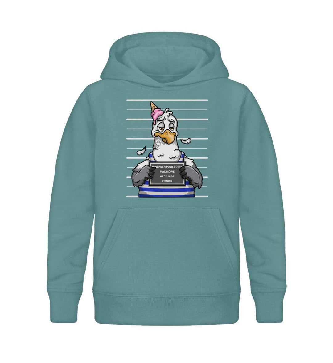 Eisdieb · Kinder Premium Bio Hoodie-Kinder Premium Bio Hoodie-Teal Monstera-12/14 (152/164)-Mooinzen