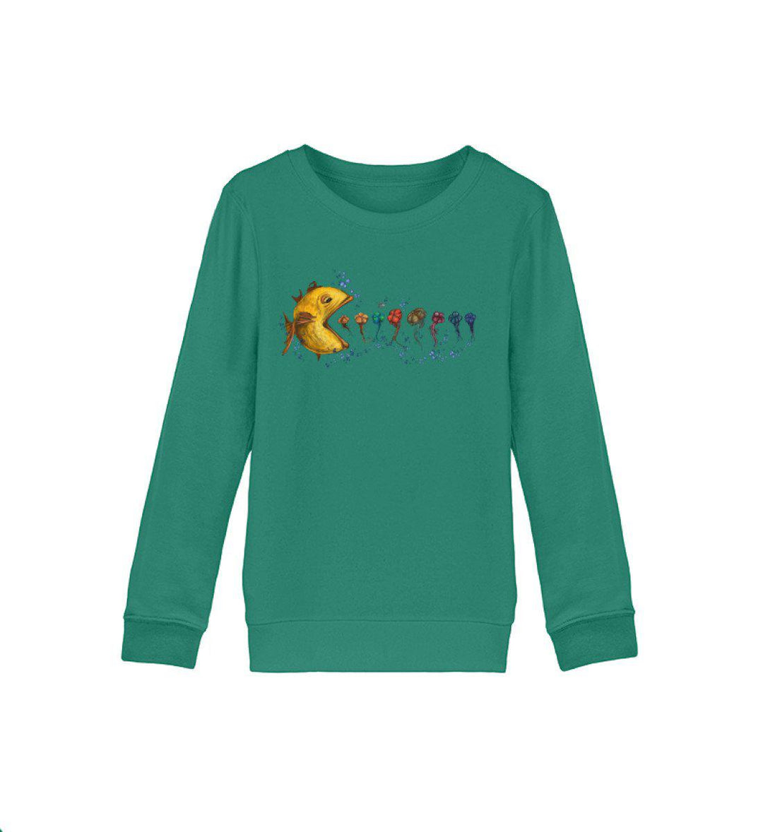 Fisch Quallen · Kinder Premium Bio Sweatshirt-Kinder Premium Bio Sweatshirt-Varsity Green-12/14 (152/164)-Mooinzen
