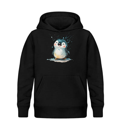 Glücklicher Pinguin · Kinder Premium Bio Hoodie-Kinder Premium Bio Hoodie-Black-12/14 (152/164)-Mooinzen