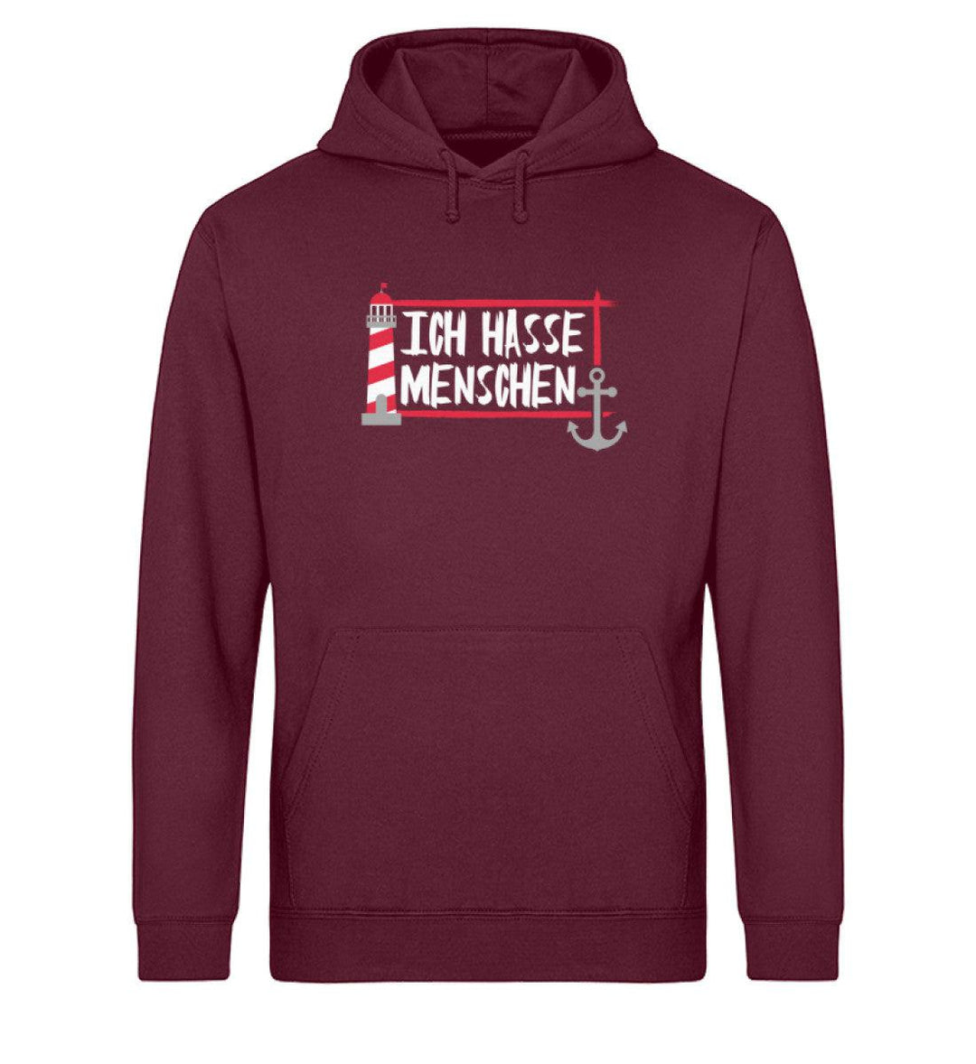 Ich hasse Menschen · Unisex Bio Hoodie-Unisex Bio Hoodie-Burgundy-XS-Mooinzen