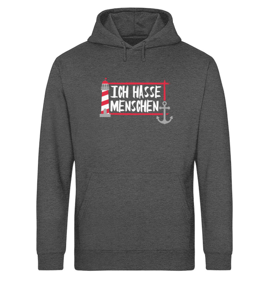 Ich hasse Menschen · Unisex Bio Hoodie-Unisex Bio Hoodie-Dark Heather Grey-XS-Mooinzen