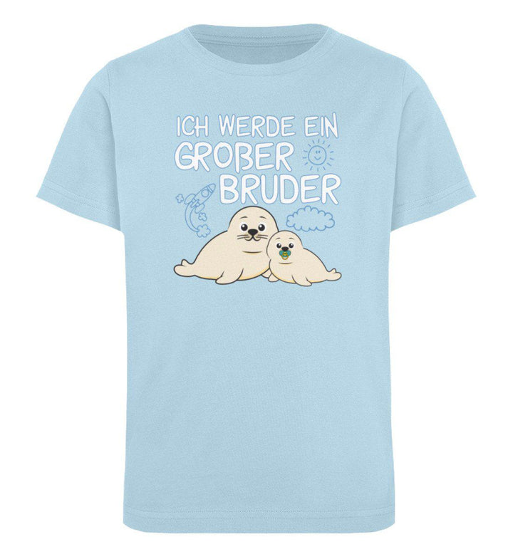 Ich werde ein Großer Bruder · Kinder Premium Bio T-Shirt-Kinder Premium Bio T-Shirt-Sky Blue-7/8 (122/128)-Mooinzen