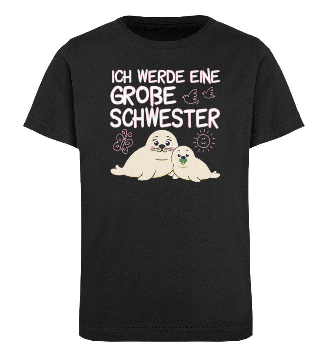 Ich werde eine große Schwester · Kinder Premium Bio T-Shirt-Kinder Premium Bio T-Shirt-Black-12/14 (152/164)-Mooinzen