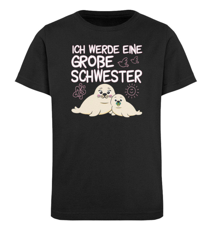 Ich werde eine große Schwester · Kinder Premium Bio T-Shirt-Kinder Premium Bio T-Shirt-Black-12/14 (152/164)-Mooinzen