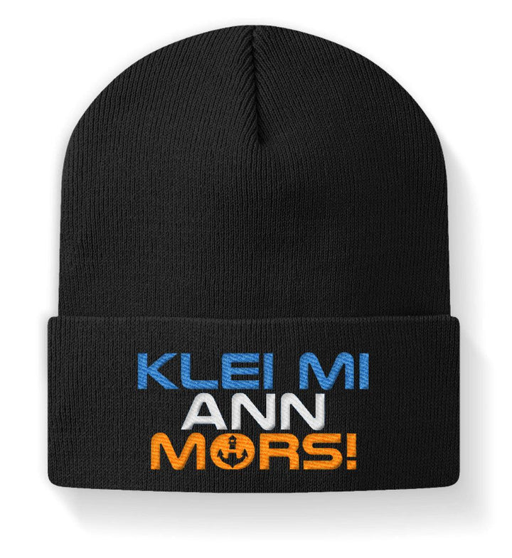 Klei mi ann Mors · Beanie mit Stick-Beanie mit Stick-Black-M-Mooinzen